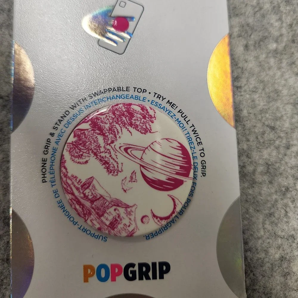 Pink Planet X Popsockets Single Grip & Stand Universal Phones and Tablet Holder